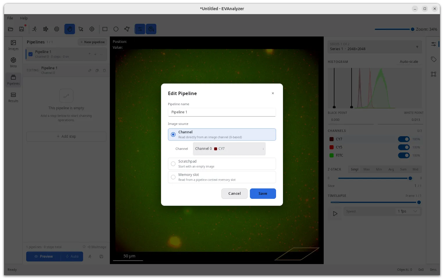 Edit Pipeline dialog