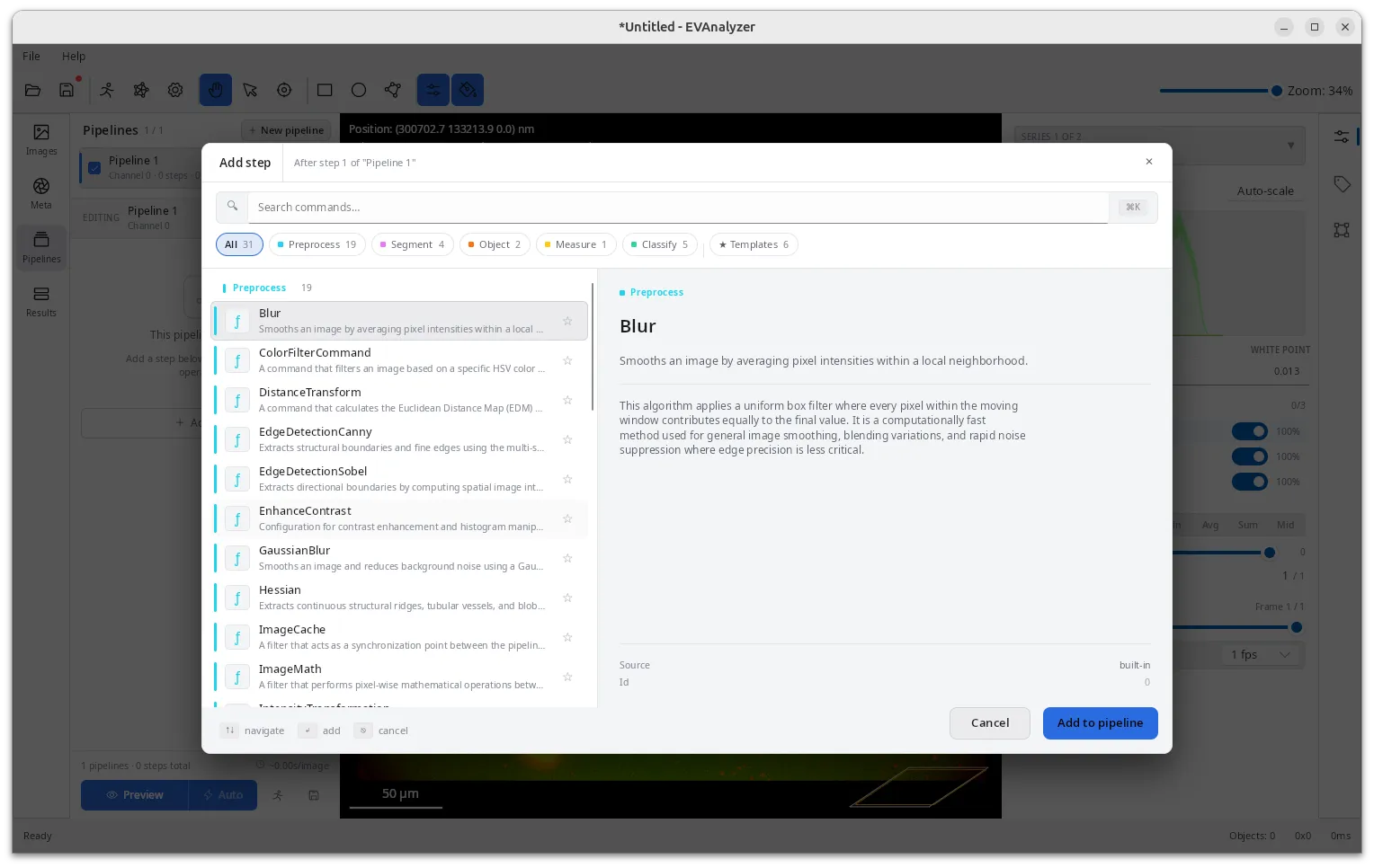 Pipeline editor with steps