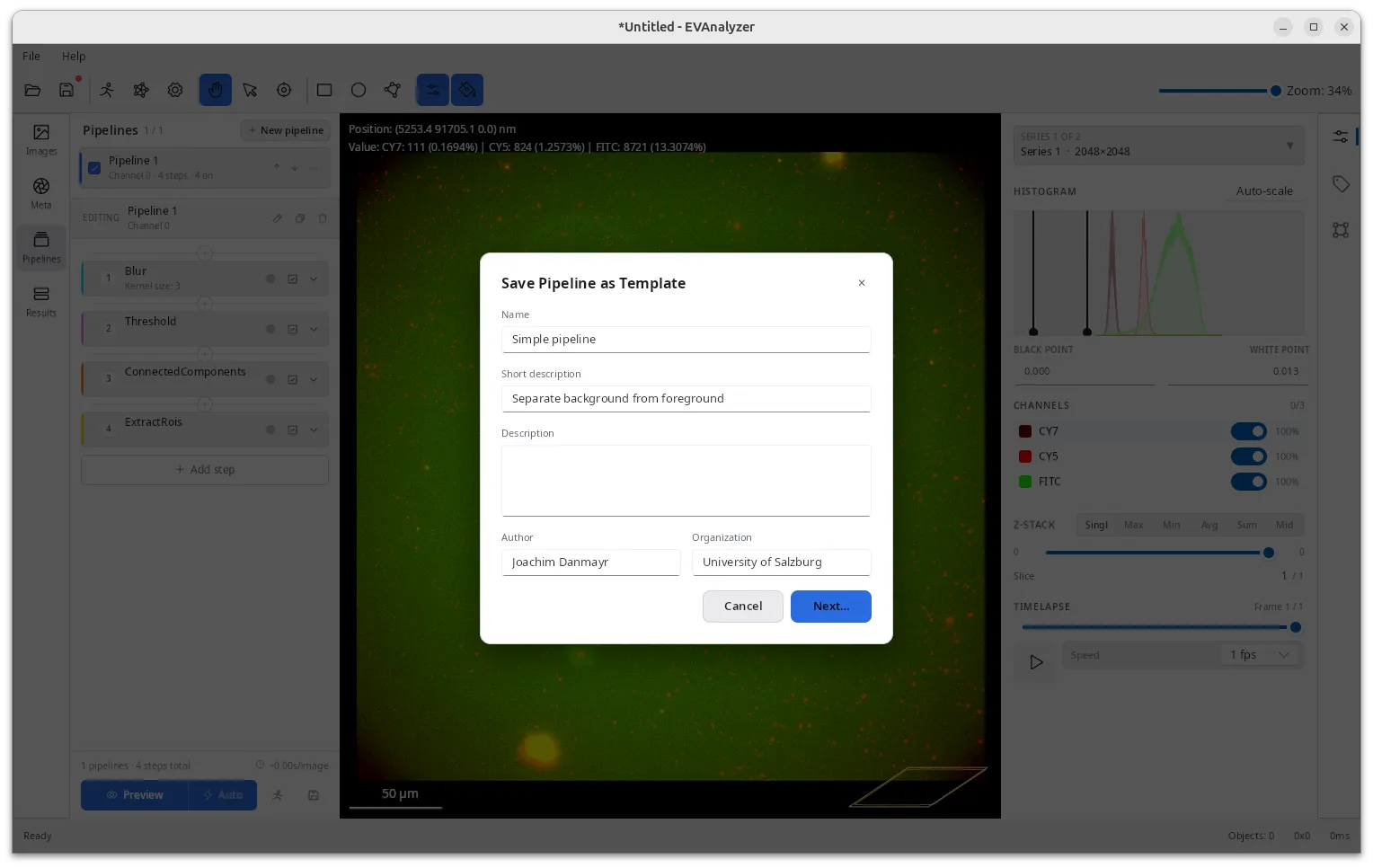 Save Pipeline as Template dialog
