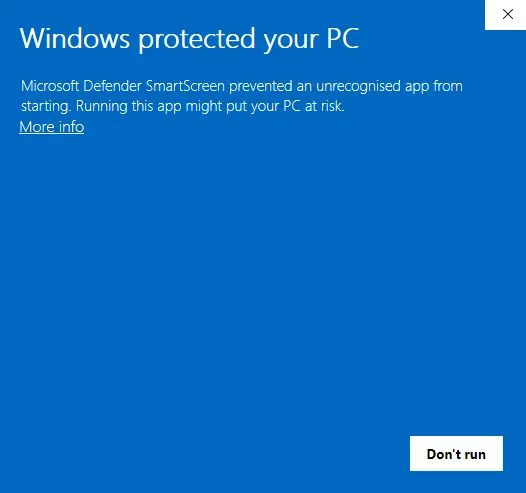 Windows SmartScreen — More info